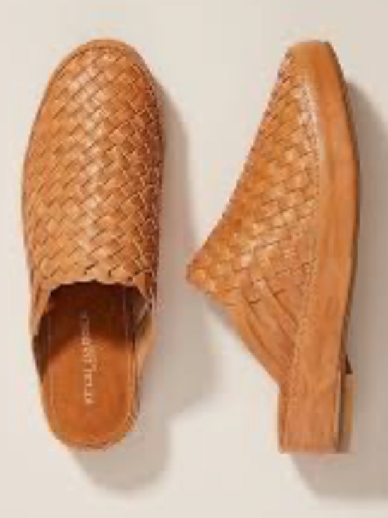Anthropologie Shoes - Kelsi Dagger Brooklyn Maple Woven Leather Mule Clogs Sz 9.5 Cognac Boho Comfort